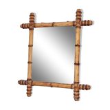Mirror in turned wood