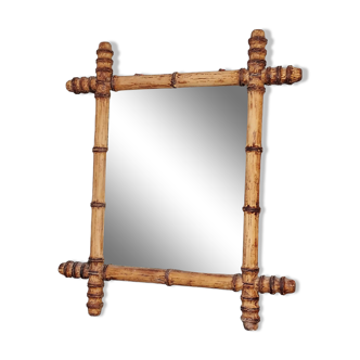Miroir en bois tourné