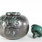 Large Art Deco Green Lidded Jar by Anna-Lisa Thomson for Upsala-Ekeby, 1930's