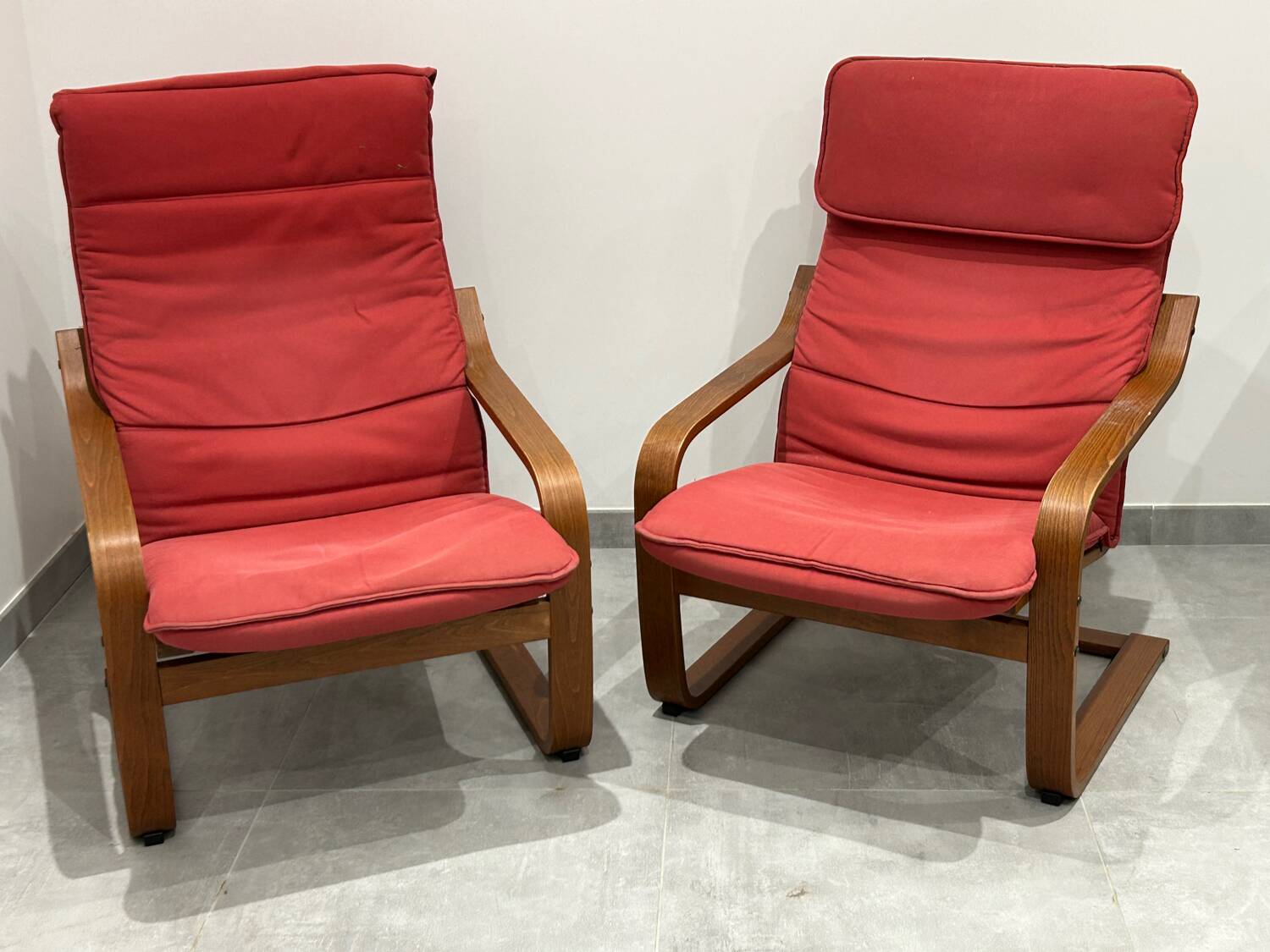 Pair of Poang armchairs from Ikea