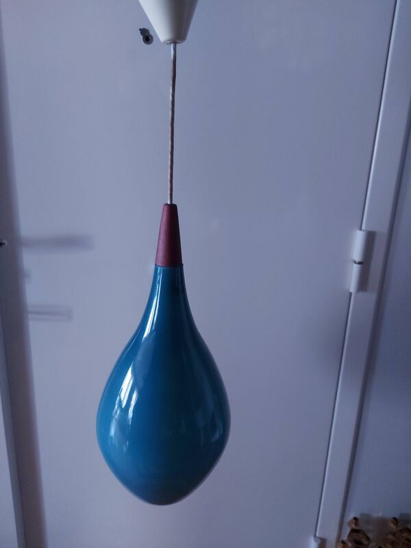 Suspension scandinave en verre soufflé Holmegaard années 50, 60's
