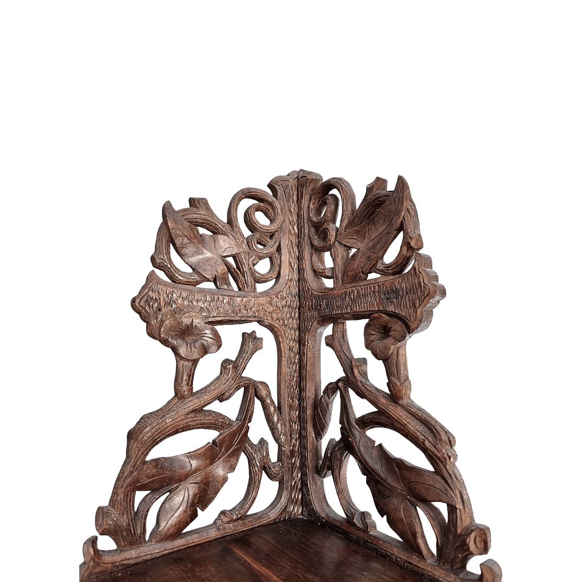 Antique Black Forest Corner Wall Console, late 1800s