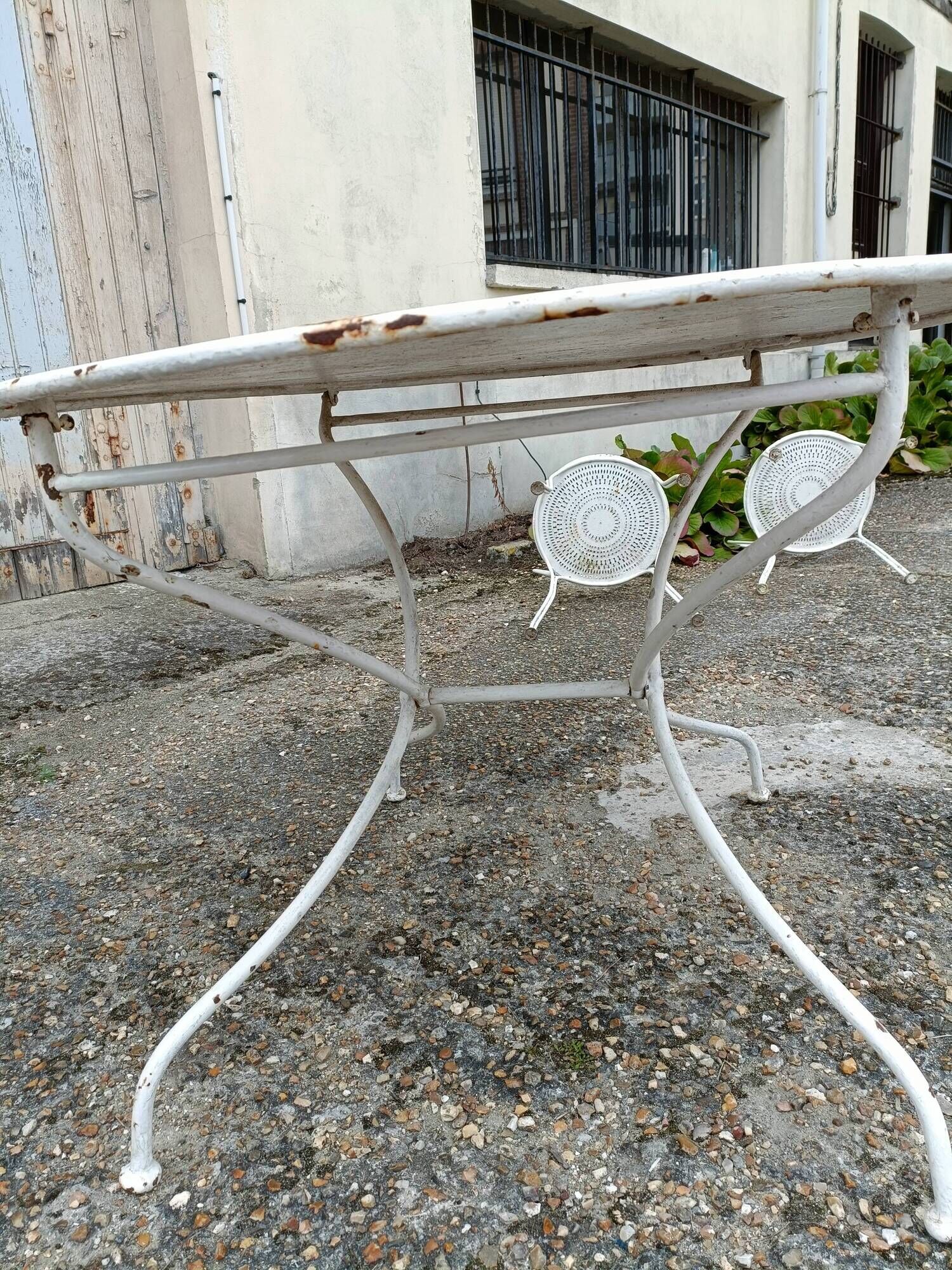 Garden furniture wrought iron old vintage xxeme
