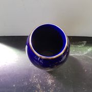 Old Ceramic Vase Enamelled Blue Asian Décor Vintage