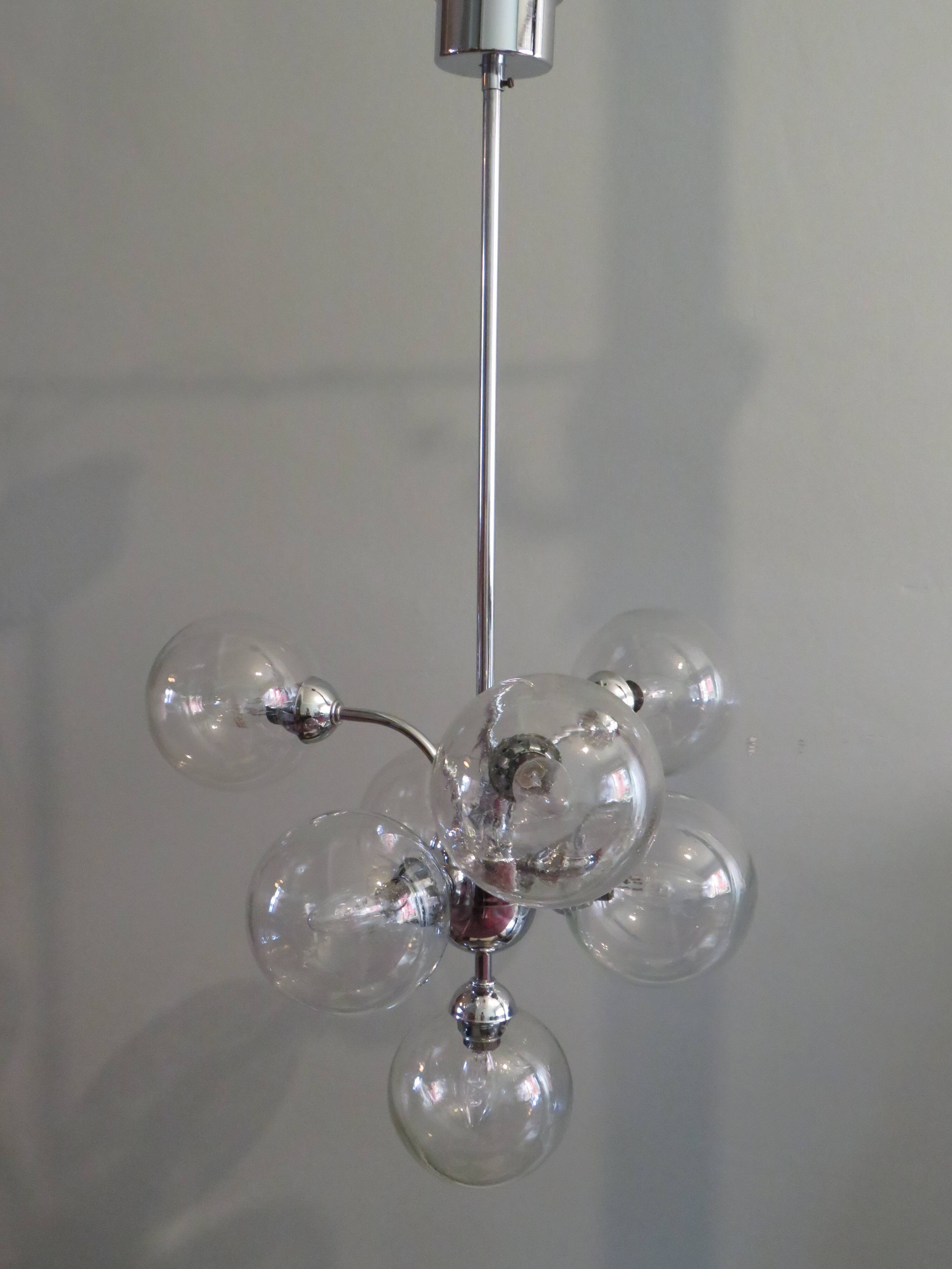 Sputnik chandelier of the 1970s by Massive Belgium