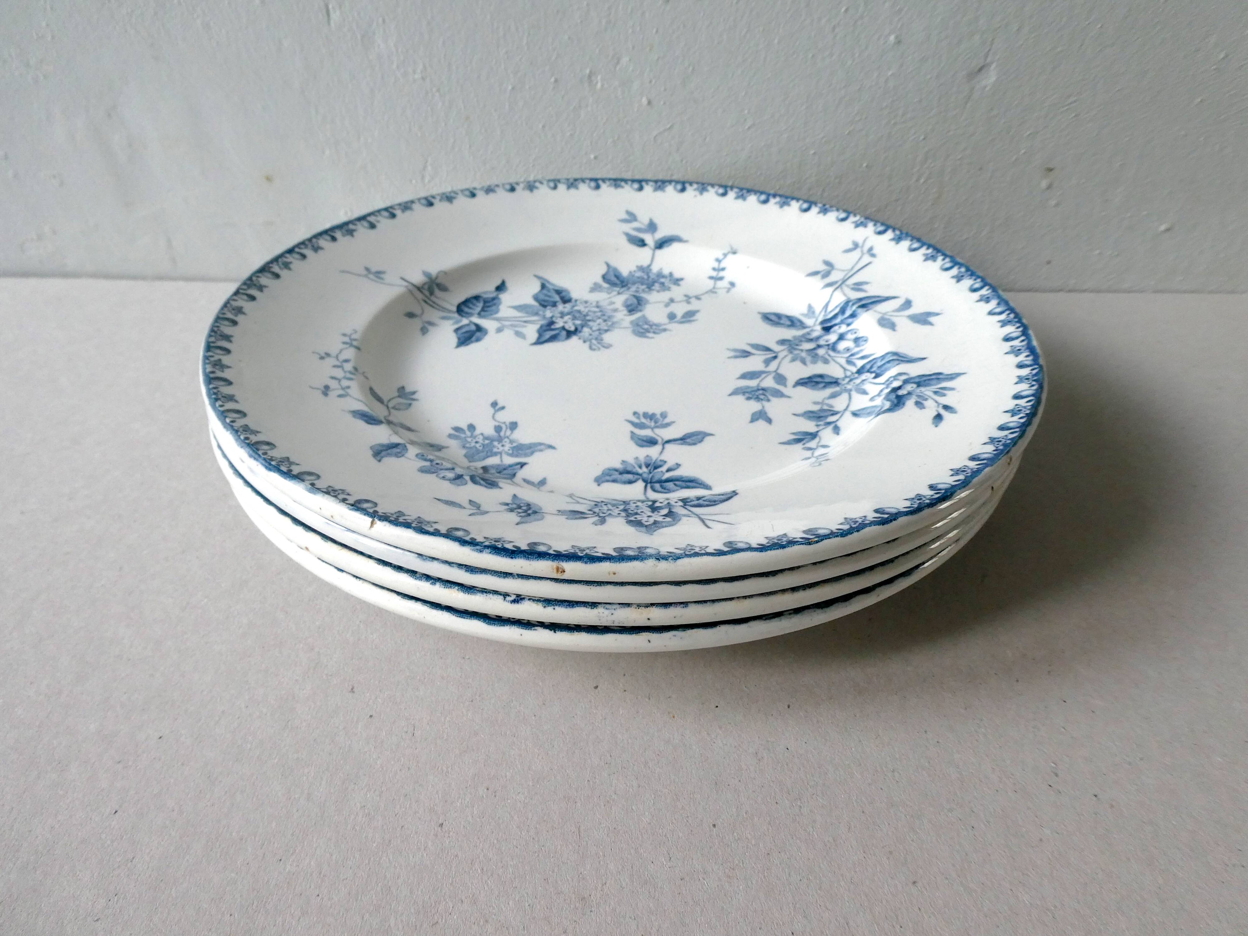 Set de 4 assiettes plates Saint Amand Hamage, modèle Caïffa
