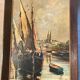 framed signed oil painting of Quimper on the Odet, regionalist, Brittany tableau