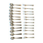 Coffret 12 cuillères et 12 serviettes, maison roussy toulouse