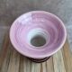 Vintage ceramic vase with textured decoration – pink and brown tones – 1960s/70s
