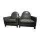 Paire de fauteuils club Yves Harvard modèle Architectural