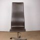 4 office chairs, in leather and aluminum, Oxford model by Arne Jacobsen.
