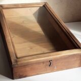 Old sloping pine display case