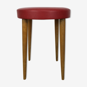 Tabouret Baumann rouge en bois