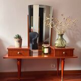 Scandinavian dressing table mirror from the 50s-60s with compass feet