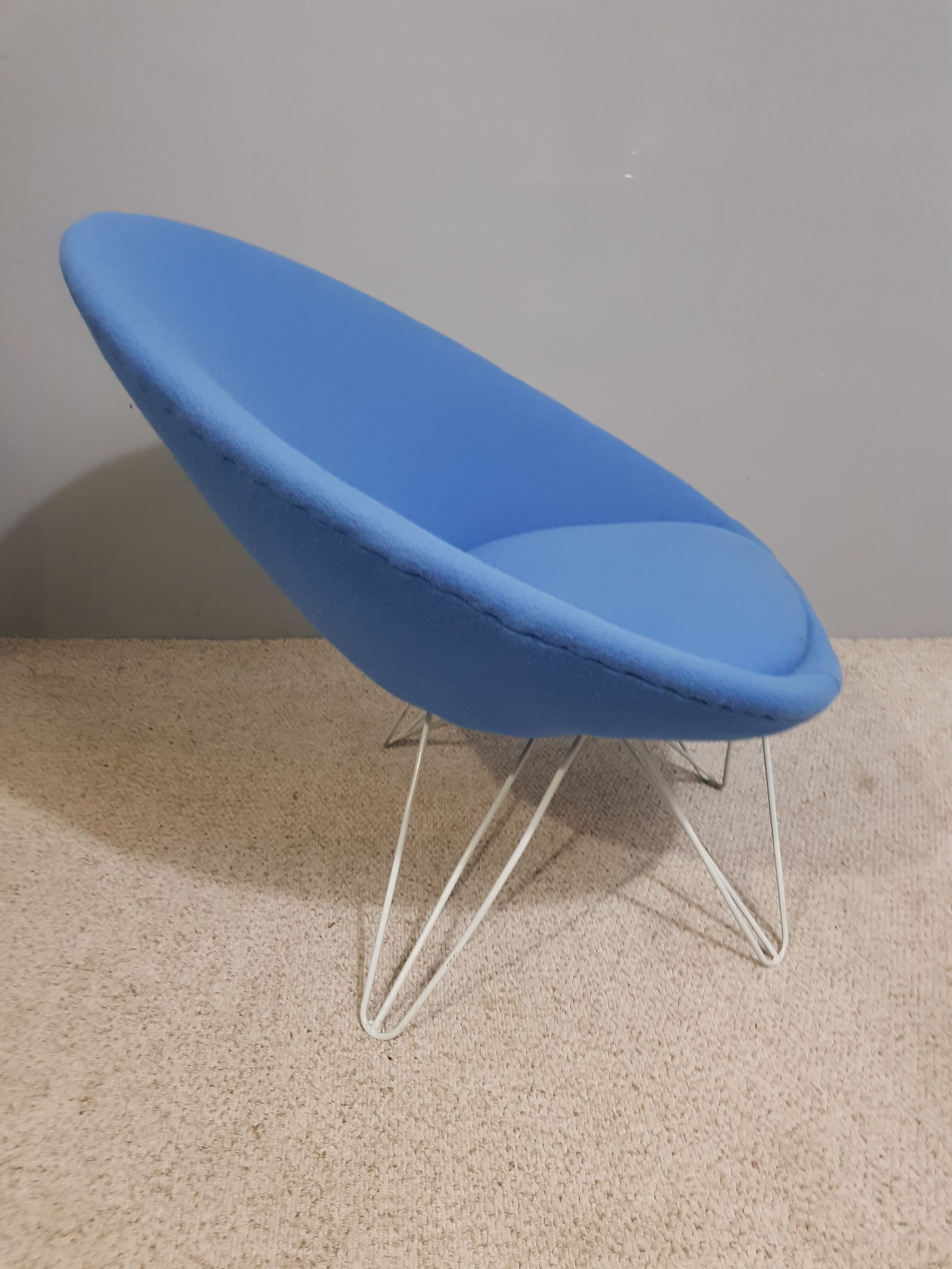 Pair of Italian blue low chairs 1950