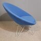 Pair of Italian blue low chairs 1950
