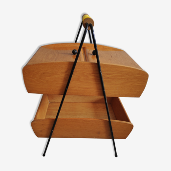 Vintage wooden sewing basket