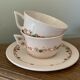 Ancient tea set in earthenware Longwy service Betty