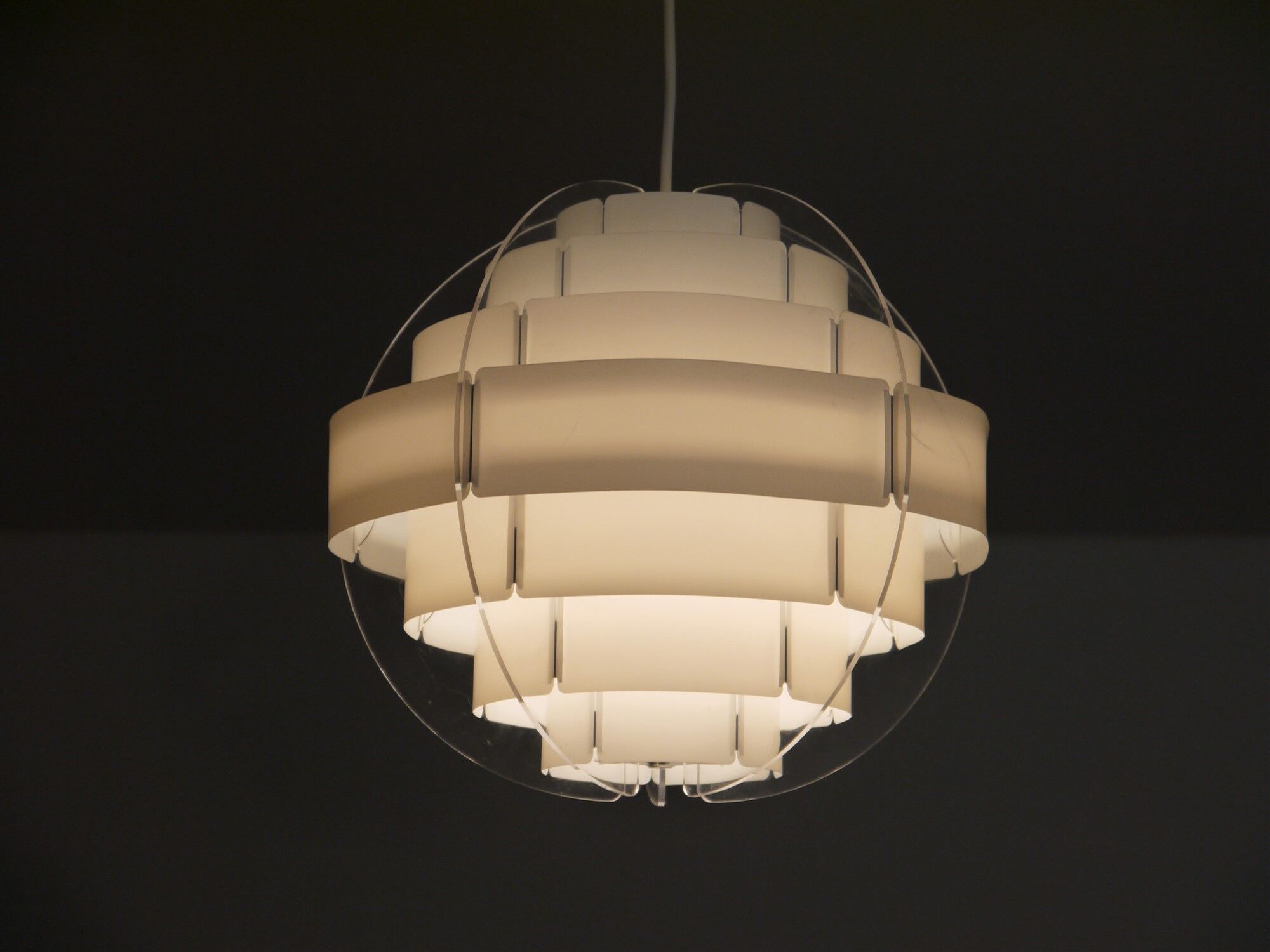 Danish hanging lamp in plexiglas of Brylle and Jacobsen 1970