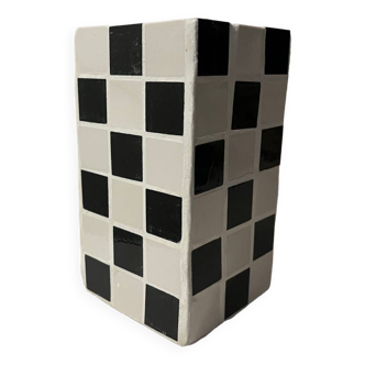 Checkerboard mosaic vase
