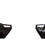 Leather lounge set – Steiner Paris – aluminium base – 1970s/1980s