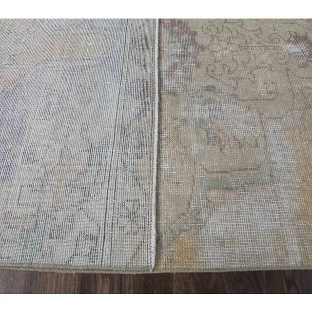 Vintage Turkish Oushak Handmade Wool Runner Rug 114x250