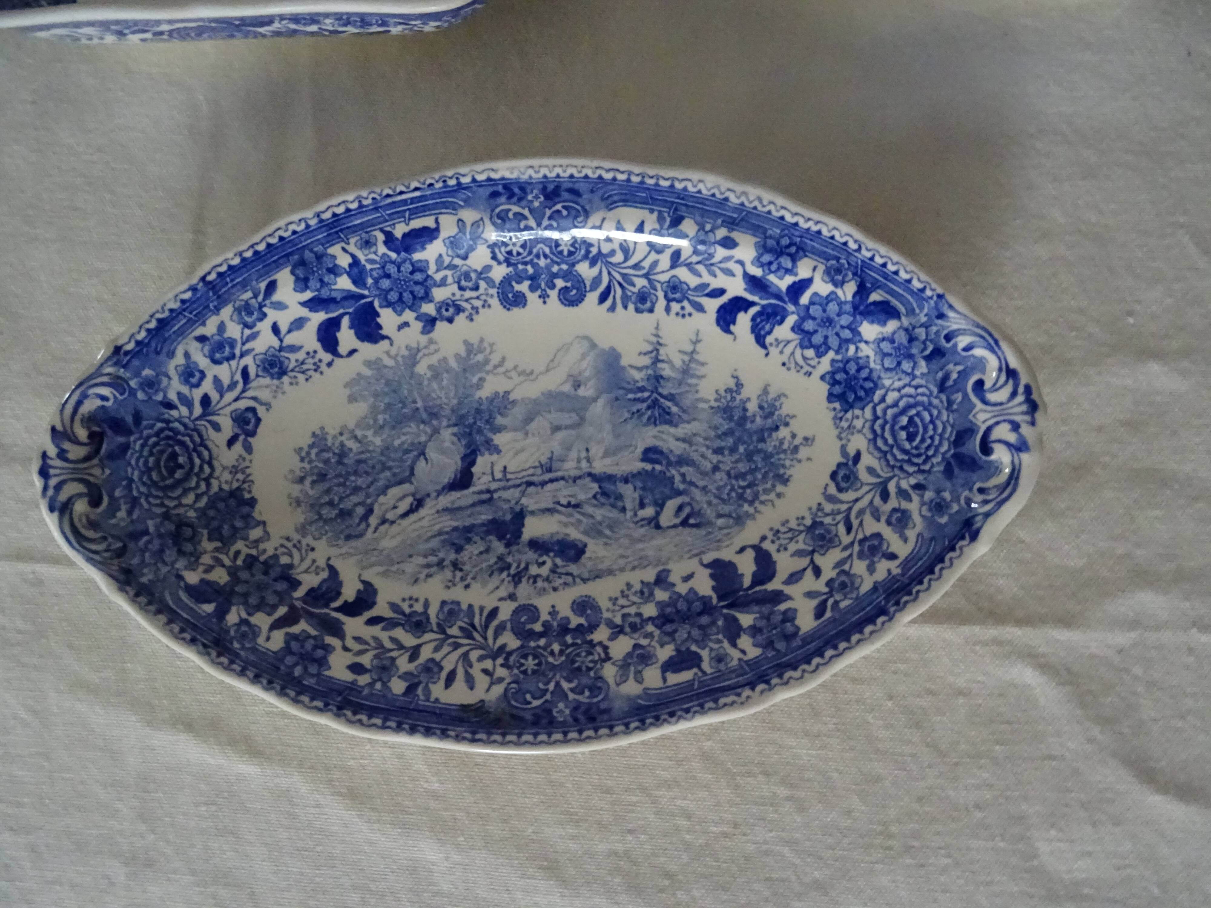 3 dishes raviers Villeroy & Boch antique earthenware 366112 Burgenland Blue