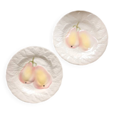 2 Barbotine Salins Pear Plates 19.5 cm