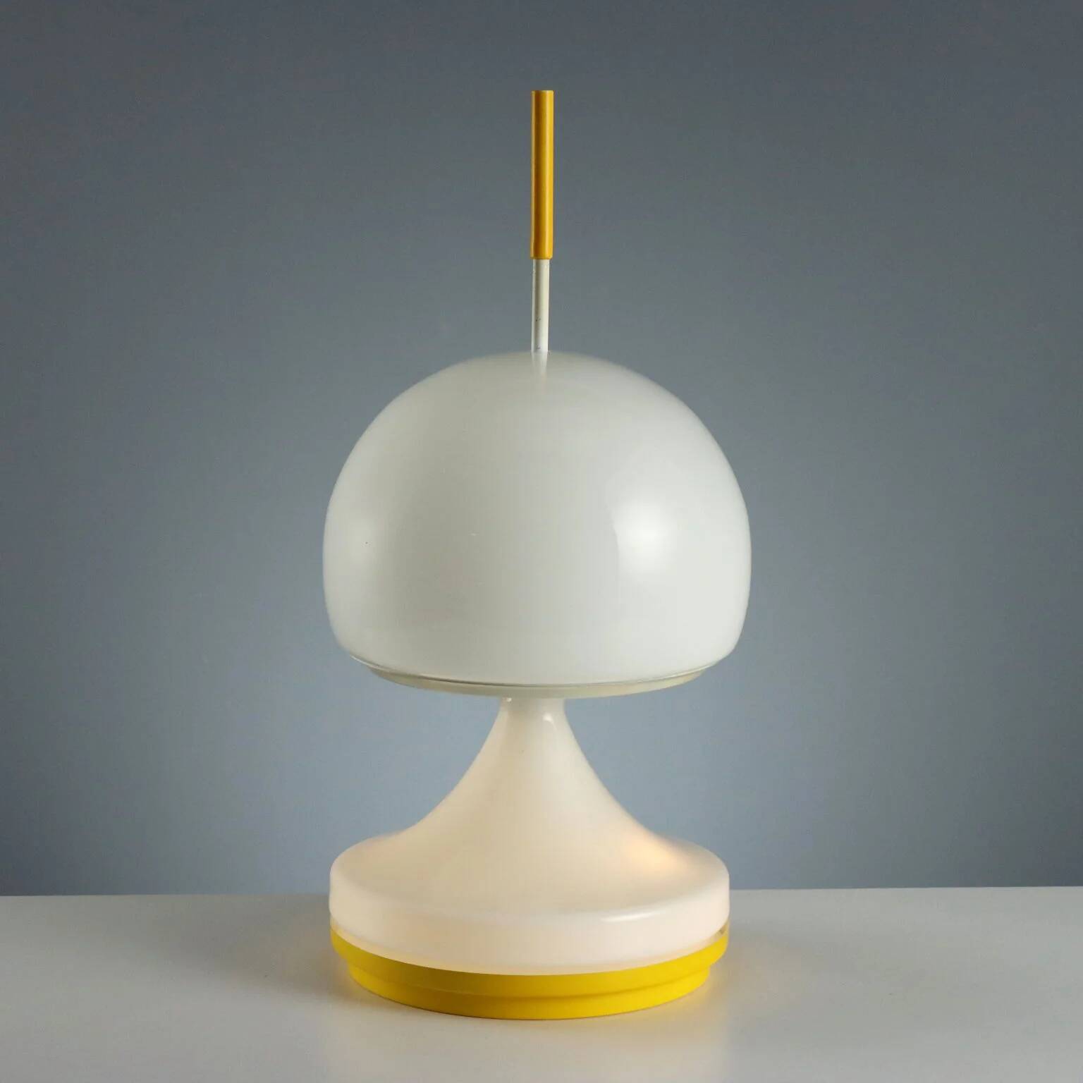 Vintage glass table lamp with double switch, Italy, 1970s