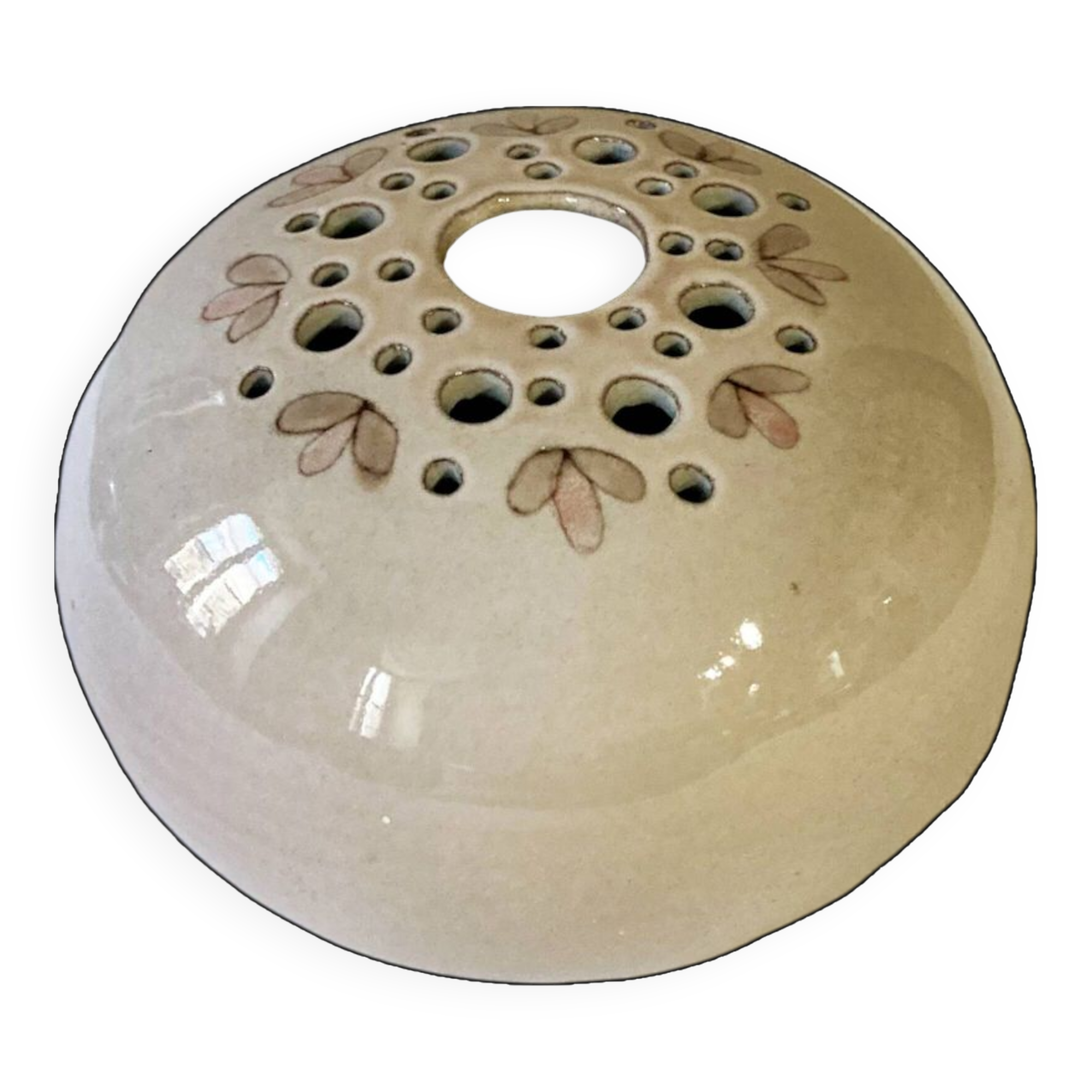 Vase with flowers in glazed ceramic