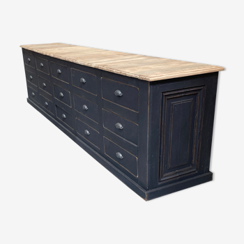 Old XXL cabinet 15 drawer in solid oak
