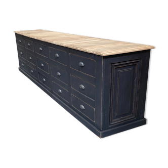 Old XXL cabinet 15 drawer in solid oak