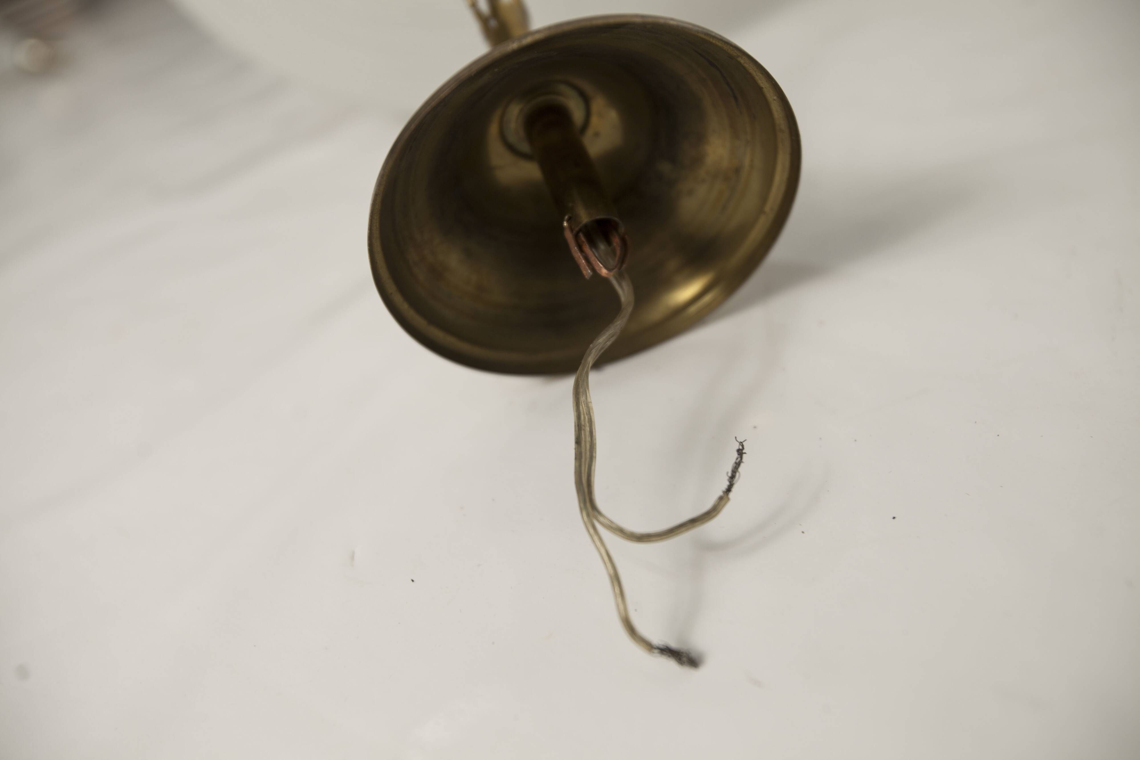 Lustre Italy 1960 striped glass and mid-century brass 1950