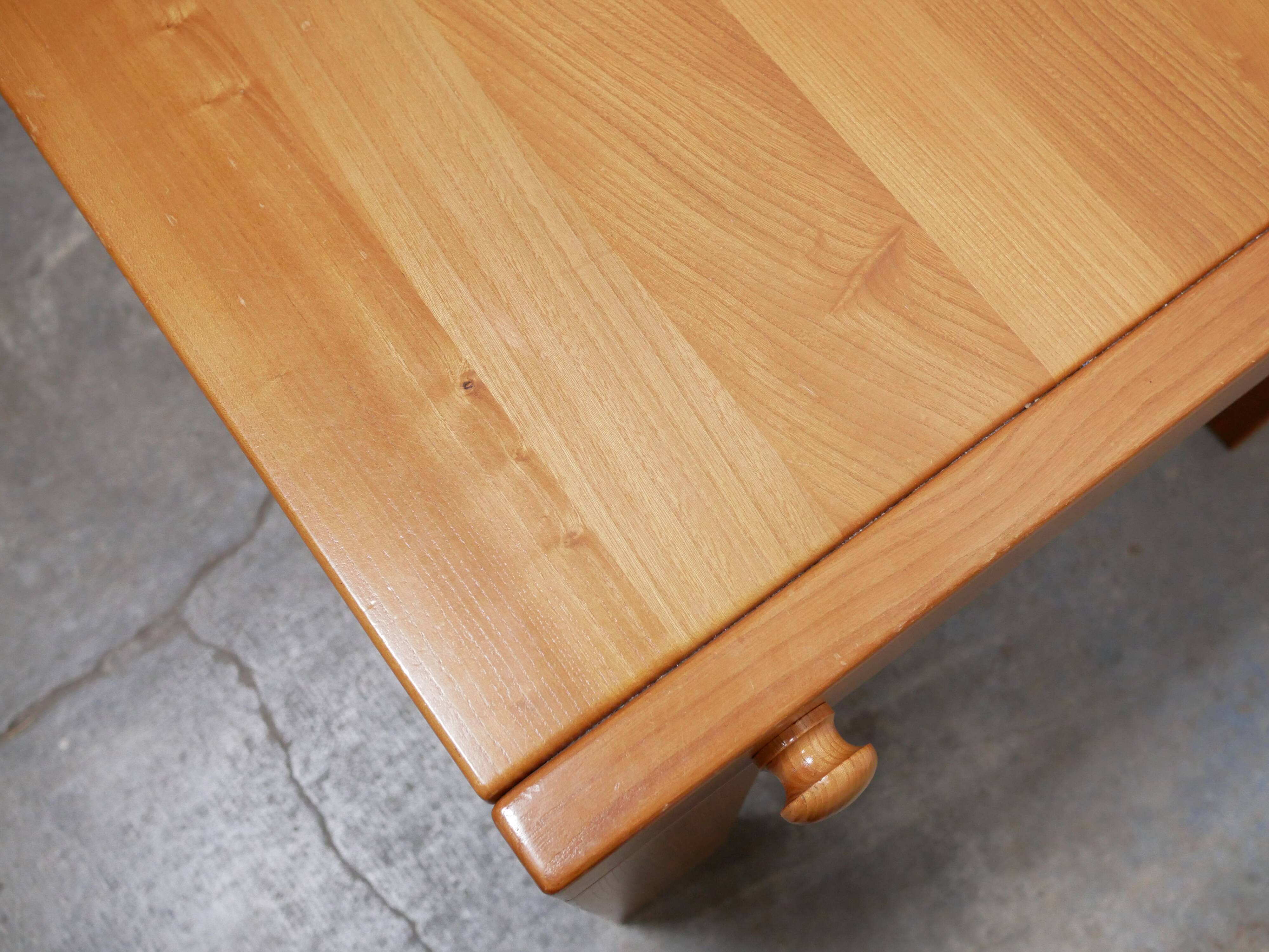 Vintage elm dining table by Maison Regain