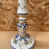 Old candle holder r. delarue rouen decor white ceramic painted vintage