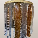 Vintage floor lamp with Murano glass leaves, 1970s