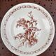 Gien earthenware plates with thistle decoration, set of 6.