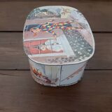 Antique metal box Columbine and Harlequin