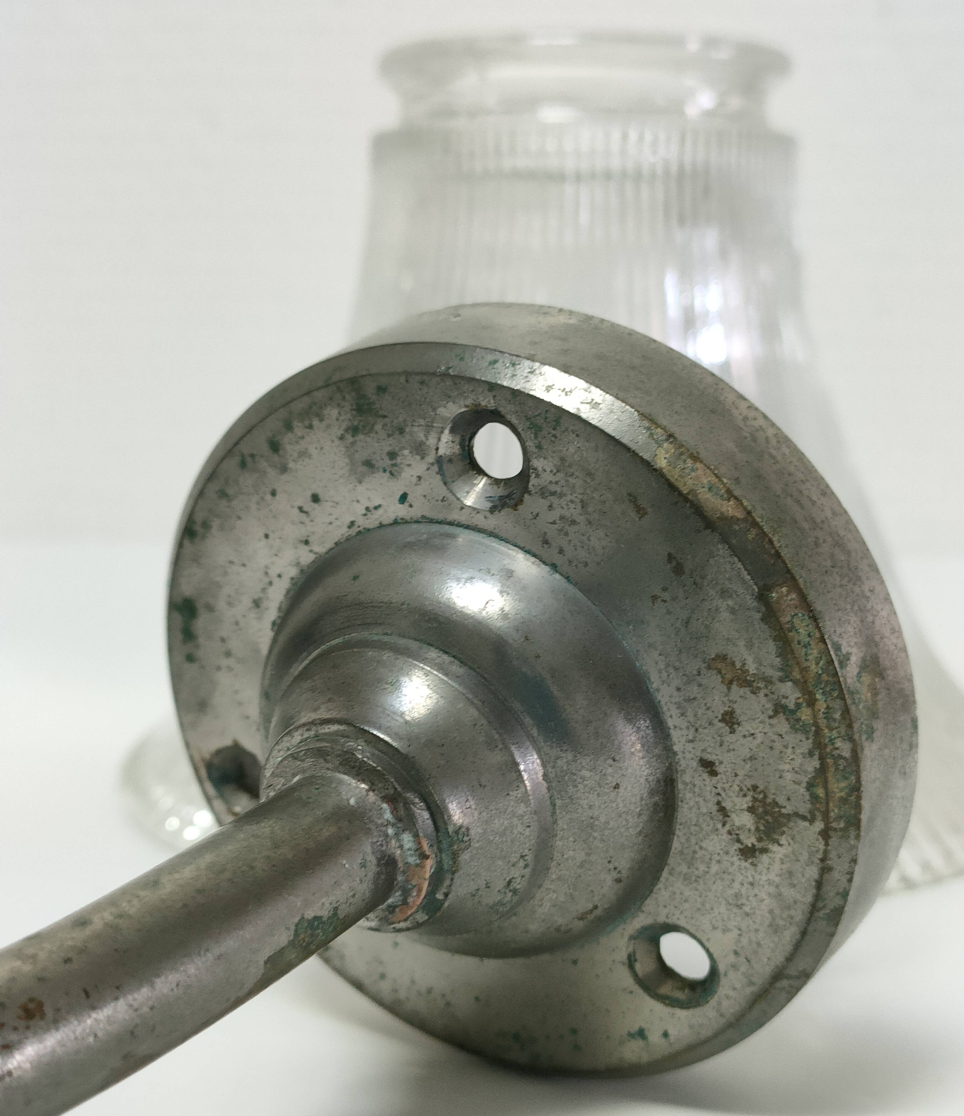Pair of bronze and glass sconces  1900