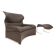 Fauteuil en cuir Saporiti Vela Alta avec pouf par Giovanni Offredi