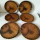 6 antique fish barbotine plates – Saint-Clément