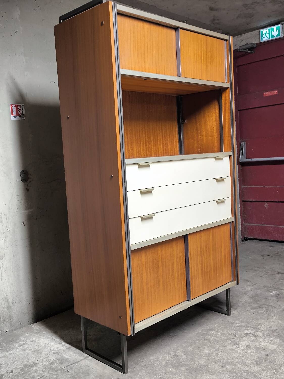 Vintage EFA bookcase and shelves by Georges Frydman