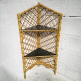 Rattan corner shelf