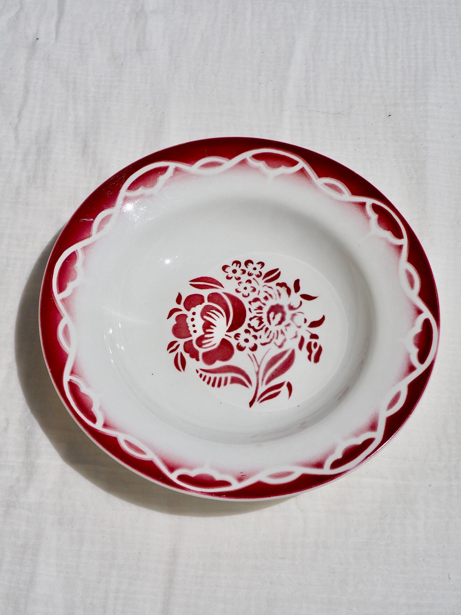 Set of 6 hollow plates Terre de Fer, model "Odette", Digoin Sarreguemines