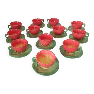 Barbotine flower coffee and tea service