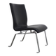 Unique black leather & steel modernist lounge chair, 1960s