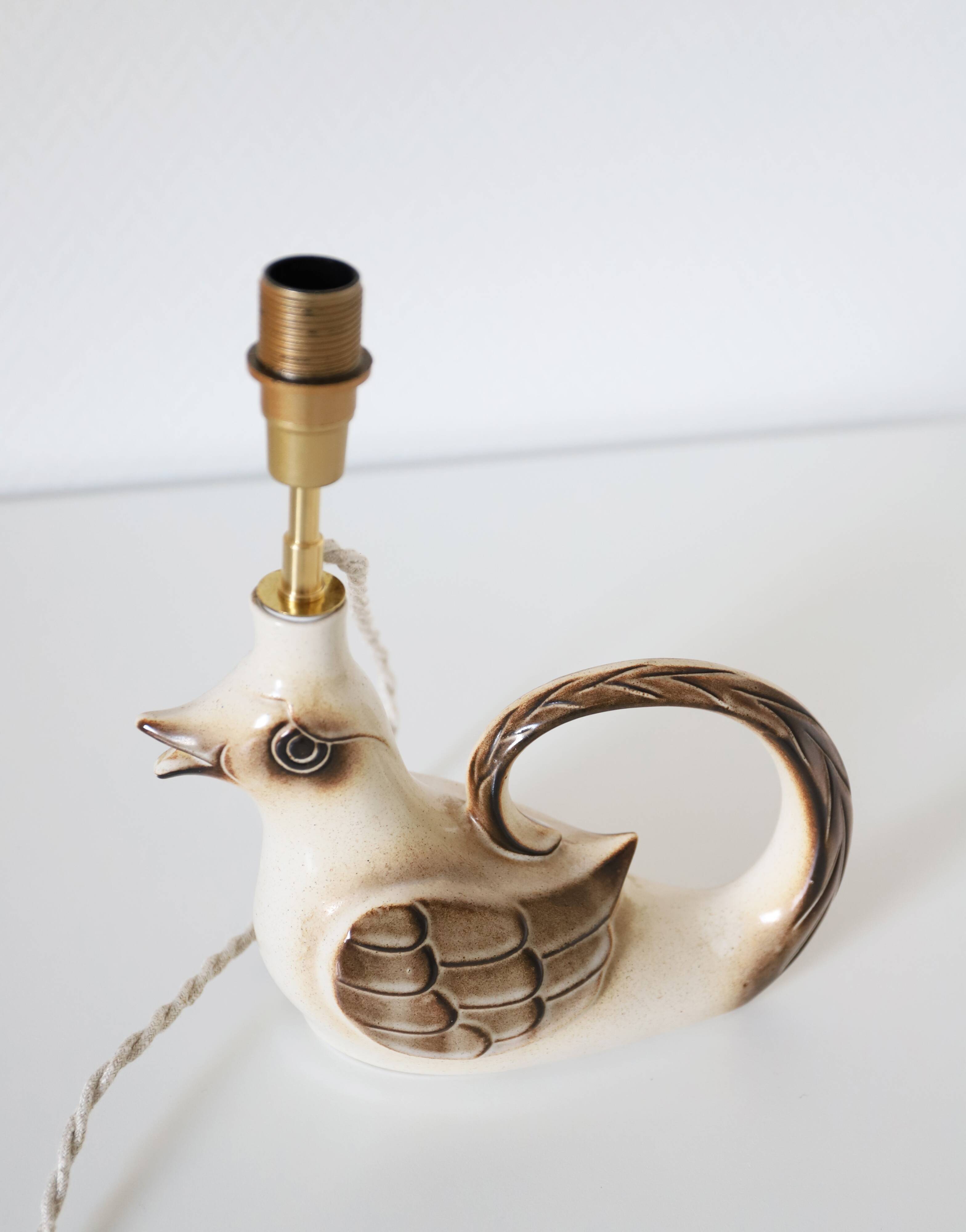 Table lamp, ceramic base "bird" 50s