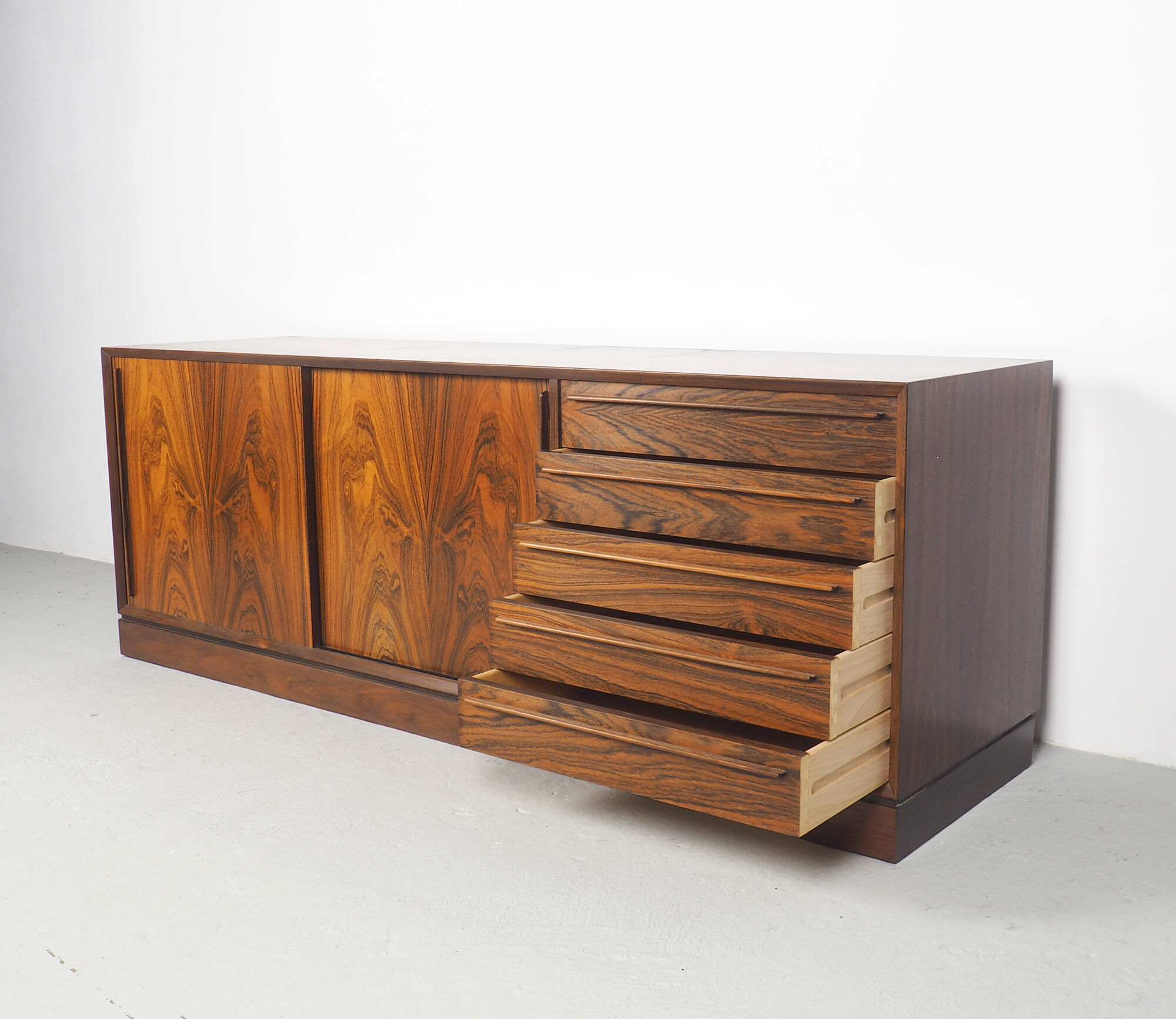 HP Hansen rosewood sideboard with bookcase, 1960's