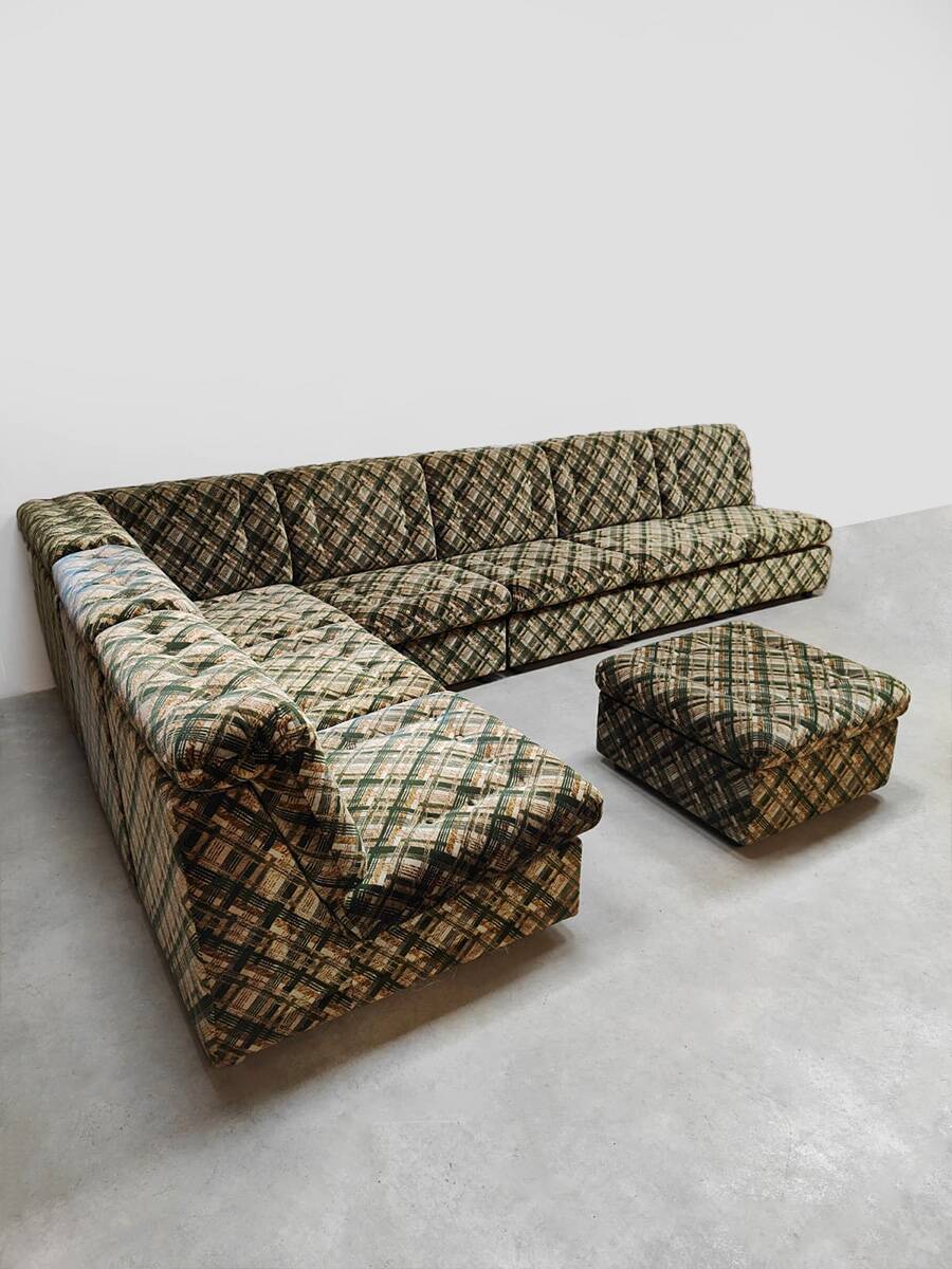 Vintage design modular lounge sofa 'Checkered'
