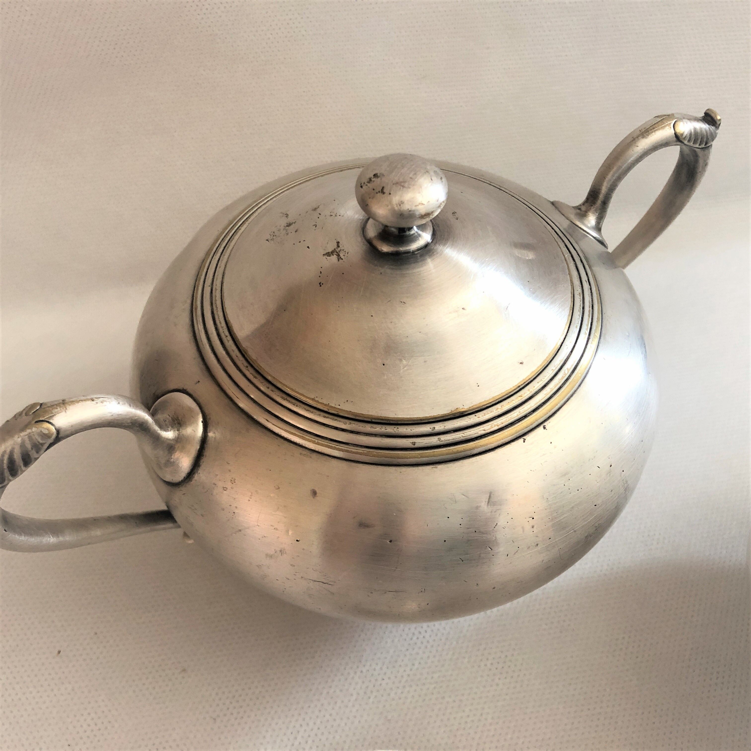 Vintage Buenos Aires silver metal coffee tea set with hallmarks